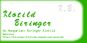 klotild biringer business card
